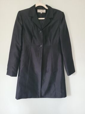Black Classic Single-Breasted Trench Coat - Larry Levine - Size 4
